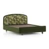 Eden Upholstered King Size Non-Storage Bed In Berry Orchid Colour with Danish Walnut Finish