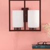Eliante Modern Wall Lights Mild Steel & Glass Material Dark Wood & White Finish