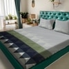 Multicolor Geometric 180 TC Fitted 1 King  Bedsheet with 2 Pillow Covers