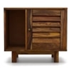 Terence Solid Wood Bedside Table in Teak Finish