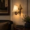 Devansh Metal Electric Wall Light in Gold Colour with Orange Shade Count of 1 Light