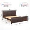 Madhvi Solid Wood King Size Bed Without Storage Bed In Walnut Finish
