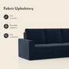 Kowloon Sectional 3 Seater Pull Out Sofa Cum Bed with Storage in Indigo SeaPort Blue Velvet Colour