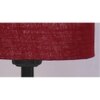 Yosef Maroon Fabric Shade Floor Lamp with Black Iron Base