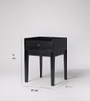 Harmful Solid Wood Bedside Table in Black Finish