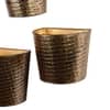 Hammered Wall Planter Set Of 3 By Amaya Decors In Gold Colour