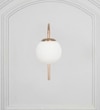 Carter Single Light Wall Fitting In Antique Brass Finish With Opal Frosted White Glass