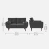 Faro Velvet 2 Seater Sofa in Dark Grey Colour