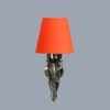 Devansh Metal Electric Wall Light in Antique Gold Colour with Orange Shade Count of 1 Light