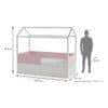 Windchime Engineered Wood Box Storage Bed in Pink Colour