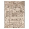 Distressed Traditional Ivory Brown Wool Silk Hand Tufted Area Rug 6x9