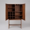 Rushden Solid Wood Bar Cabinet in Brown Colour
