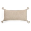 Moss Knit Cotton Pillow Cover  Natural 14X27  Inches