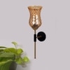 Devansh Metal Electric Wall Light in black Colour with Lavender Shade Count of 1 Light