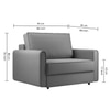 Flycon  Pull Out Sofa cum Bed  in Grey Colour