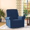 Diaz Rocker Swivel Recliner Blue Micro Velvet