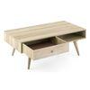 Ivara Rectangular Solid Wood Coffee Table In Natural Finish