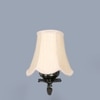 Devansh Gold Antique Wall Mounted Lamp With Off-White Cotton Shade