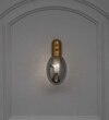 Zen Single Light Wall Fitting In Brass Finish Metal With Gray Glass