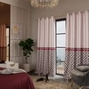 Stoa Paris Satin Curtain for Door, 70% Blackout Curtains, Set of 2, Versailles - Noble Rose with Back Lining