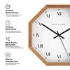 Octagonal Wooden Wall Clock with Dual Index