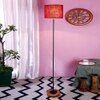 Estelle Maroon Cotton Shade Floor Lamp