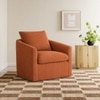 Oxford Boucle Fabric Lounge Chair in Orange Colour