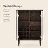 Satsuki Solid Wood Bar Cabinet (White & Walnut Finish)