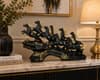 Seven Horse Royal Gallop Horse Sculpture in Matte Black Colour