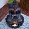 Brown Fiber Glass Nymph Lotus Buddha Indoor Water Fountain