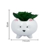White Cat Planter With Artificial Succulent