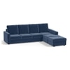 Apollo Compact Sofa (Colour : Lapis Blue, Cushion : Hard, Back Type : High Back, Seating Capacity : Right Aligned 3 Seater + Right Aligned Chaise + Ottoman)