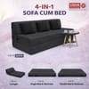 Usha Shriram Folding 3 Seater Double Foam Fold Out Sofa Cum Bedin Dark Grey Colour