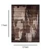 Abstract Brown Wool Silk Handmade Area Rug for Bedroom 5x8