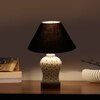Devansh Conical Black Cotton Shade Lamp With Wood & Mosaic Glass Base For Decoration/Office/Home/Gifting/Study For Decoration/Office/Home/Gifting/Study -(10X10X14.5) Inches -A