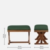 Calvegrove Solid Wood Ottoman in Green Fabric