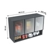 Aluminium Black Profile 3 Fluted Glass Handless Shutter With Space Organizer In Slate Grey Finish