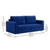 Baruna 3 Seater Velvet Pull Out Sofa Cum Bed with Storage In Blue Color