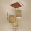 Elementary Brown Solid Wood Cluster Hanging Light