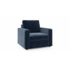 Apollo Compact 1 Seater Fabric Sofa in Sea Port Blue Velvet Colour