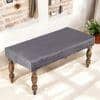 Bestone Sheesham Wood Accent 2 Seater Bench In Iron Grey Velvet