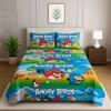 Multicolor Cartoonprint 350 TC Cotton Flat Single Bed Size Bedsheet With 2 Pilllow Covers  Threads