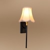 Devansh Metal Electric Wall Light in Black Colour with Off-white Shade Count of 1 Light