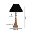 Devansh Black Cotton Table Lamp With  Wood Natural Base (10X10X21 Inches)-28