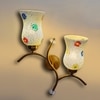 Devansh Metal Electric Wall Light in Gold Colour with Multi Shade Count of 2 Lights