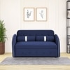 Jayen 3 Seater Pull Out Sofa cum Bed  in Navy Blue Colour