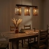 Trikona 3 Series Brown Solid Wood Cluster Hanging Light