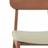 Lunar Solid Wood Dining Chair Set of 2 In Honey Finish With Ancient Ivory Cream Leatherette Colour