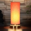 Charlie Orange cotton table lamp with Gold wood base