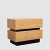 Lagere Series Bedside Table polished in dual Colours (Natural for Drawers & Black)